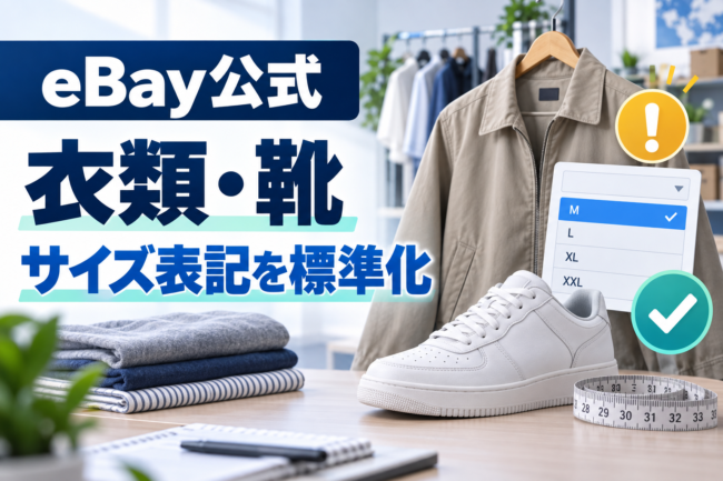 eBay公式 衣類と靴のサイズ表記標準化のお知らせ